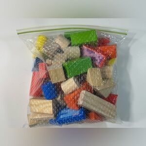Colorful Wooden Building Blocks Set - Free W Purchase